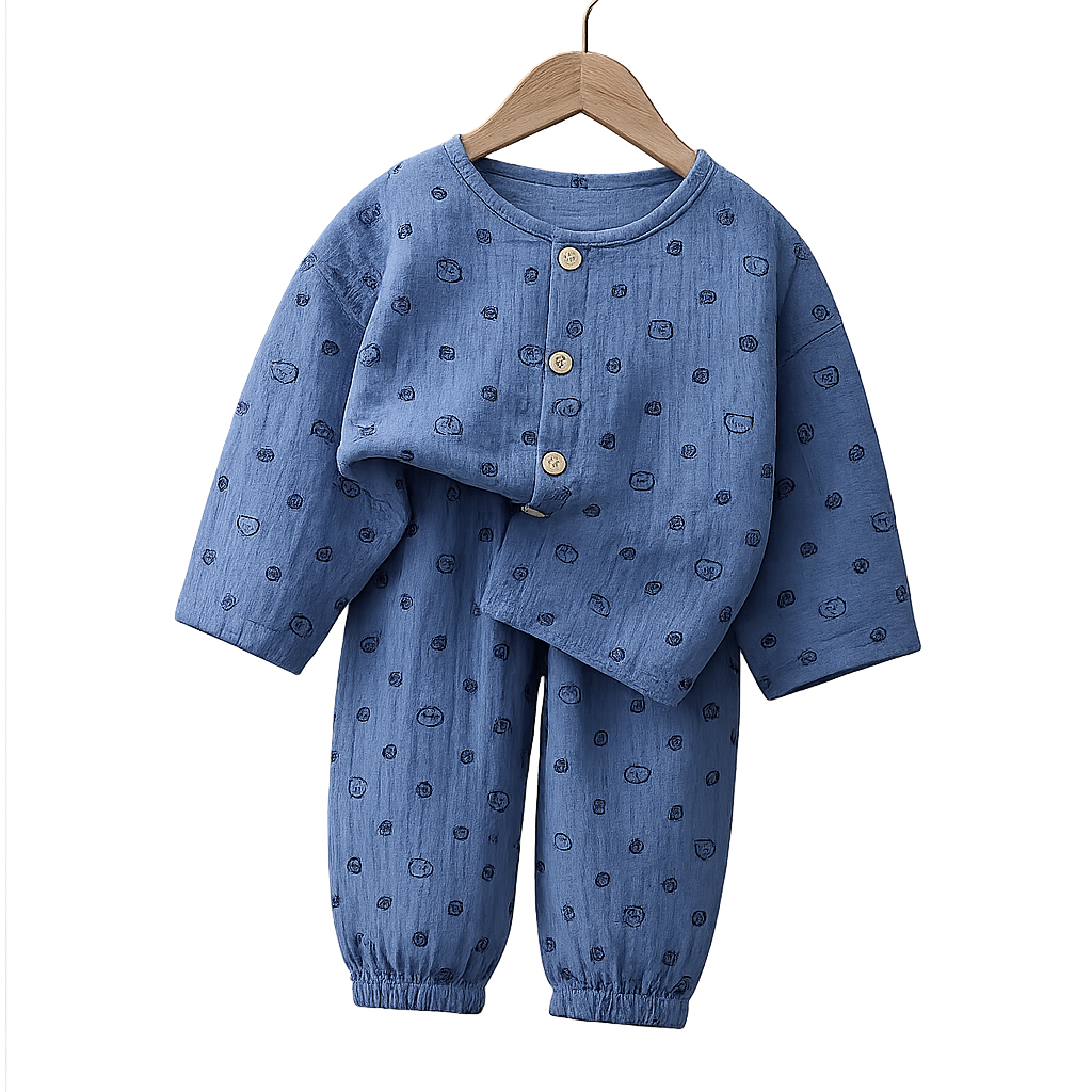 Boys blue bear cotton pajama set