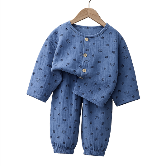 Boys blue bear cotton pajama set